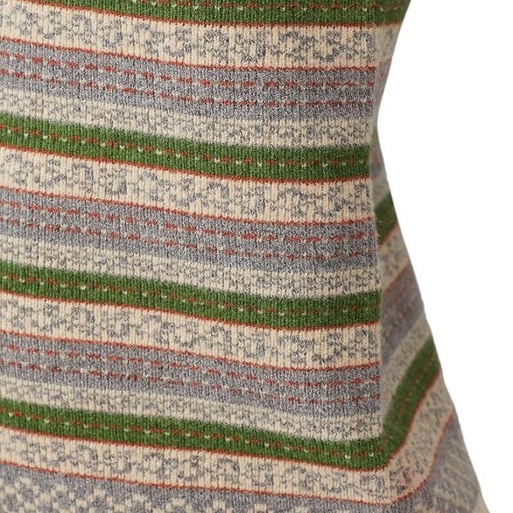 Sweet Baby Jamie Cute Novelty retro Stripe Cozy Fall Sweater midi Dress MED - Picture 2 of 8
